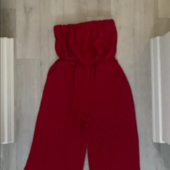 Strapless wide-leg jumpsuit - Picture 2 of 6